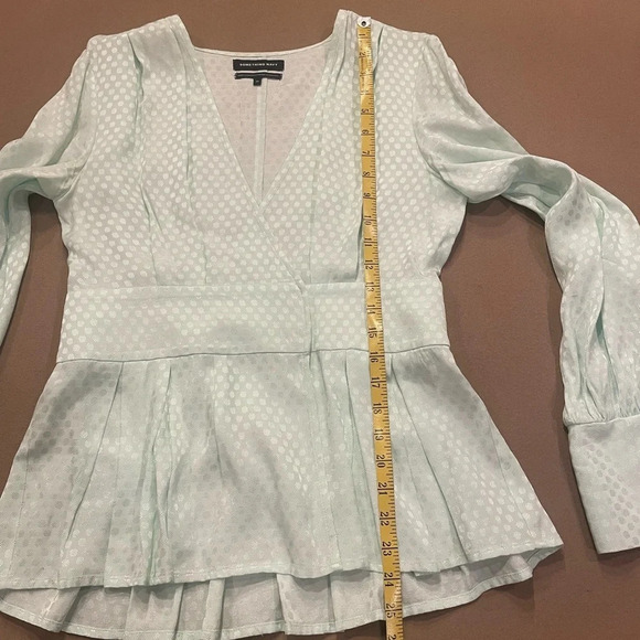 Something Navy Mint Wrap Peplum Blouse - Picture 8 of 10
